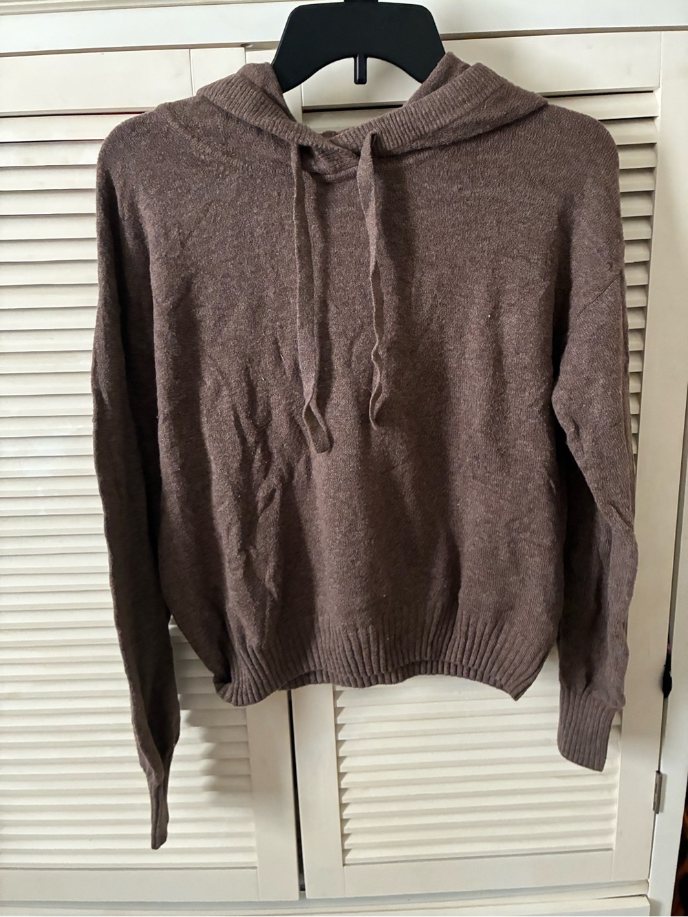 GAP Women's Brown Cotton Blend Hooded Sweater